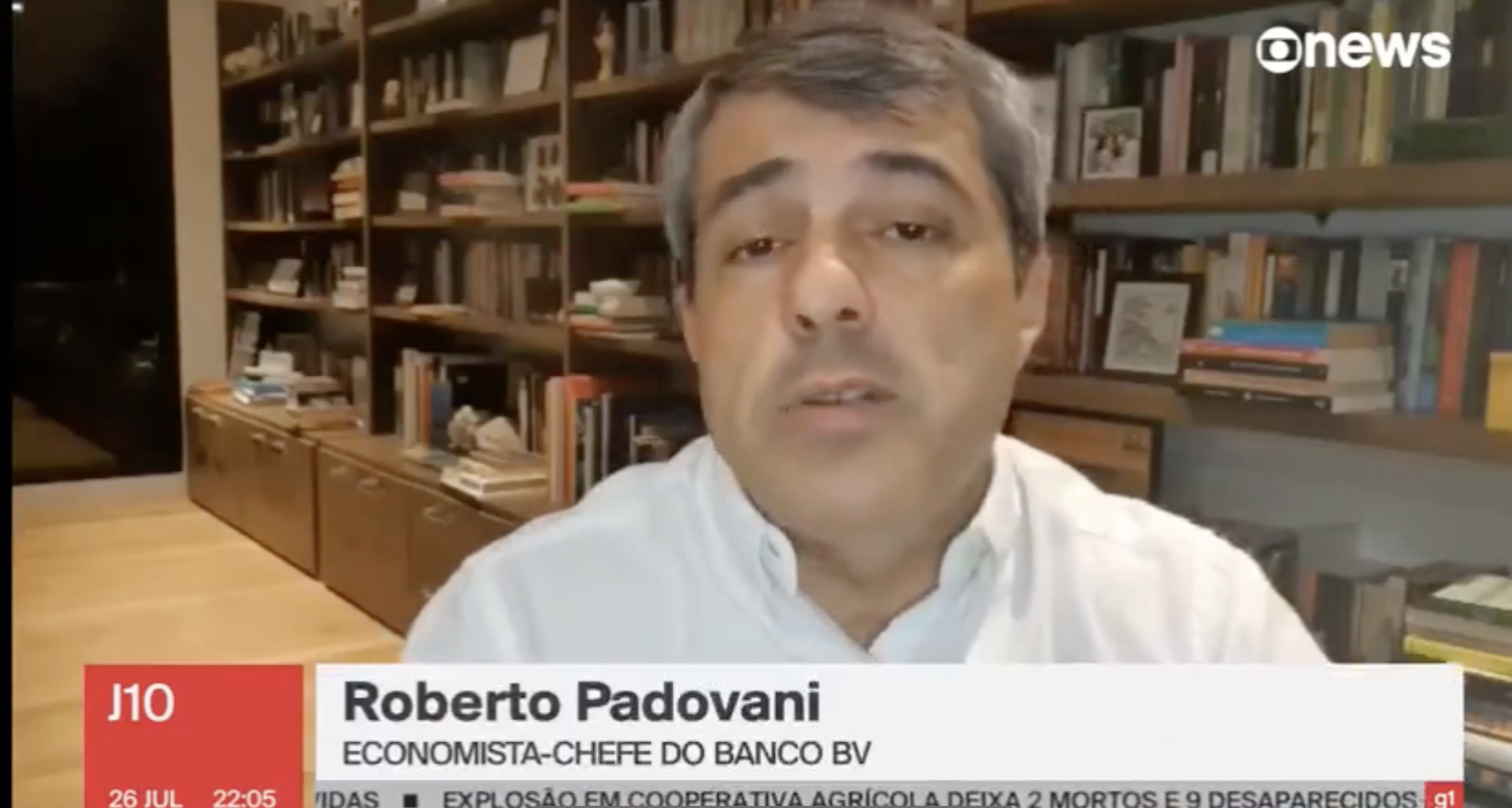 Roberto Padovani em entrevista para Globo News